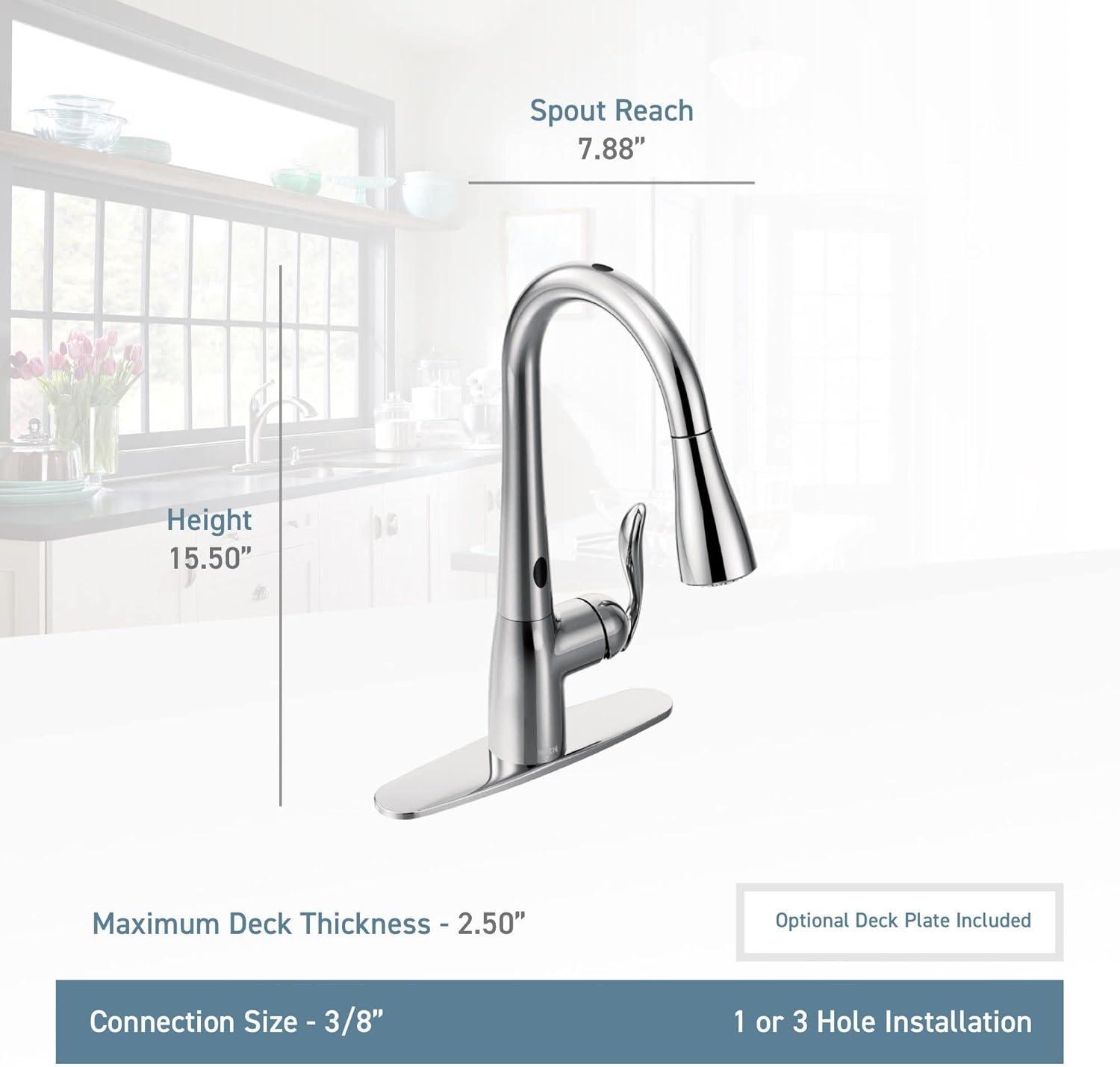 image:imageMoen Arbor Spot Resist Stainless Motionsense TwoSensor Touchless Kitchen Faucet Featuring Power Clean OneHandle Kitchen Sink Faucets with Pull Down Spray Head 7594ESRSStainless
