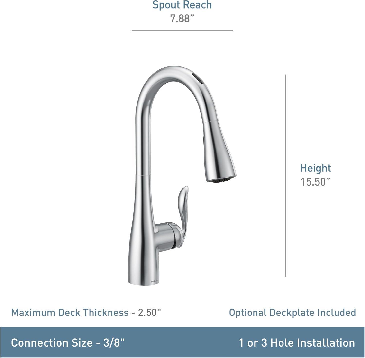 image:imageMoen Arbor Spot Resist Stainless Motionsense TwoSensor Touchless Kitchen Faucet Featuring Power Clean OneHandle Kitchen Sink Faucets with Pull Down Spray Head 7594ESRSChrome