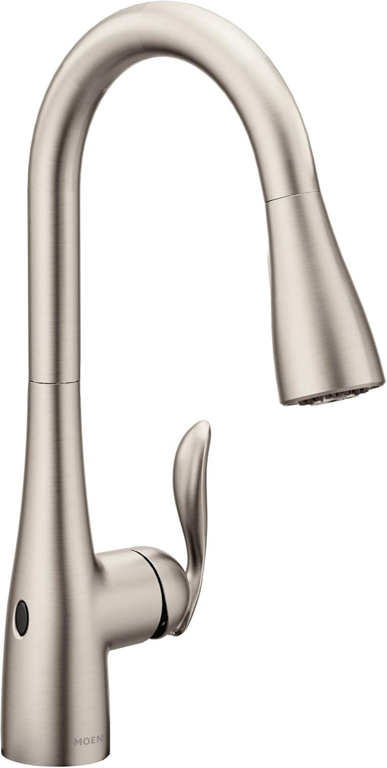 image:imageMoen Arbor Spot Resist Stainless Motionsense TwoSensor Touchless Kitchen Faucet Featuring Power Clean OneHandle Kitchen Sink Faucets with Pull Down Spray Head 7594ESRSStainless