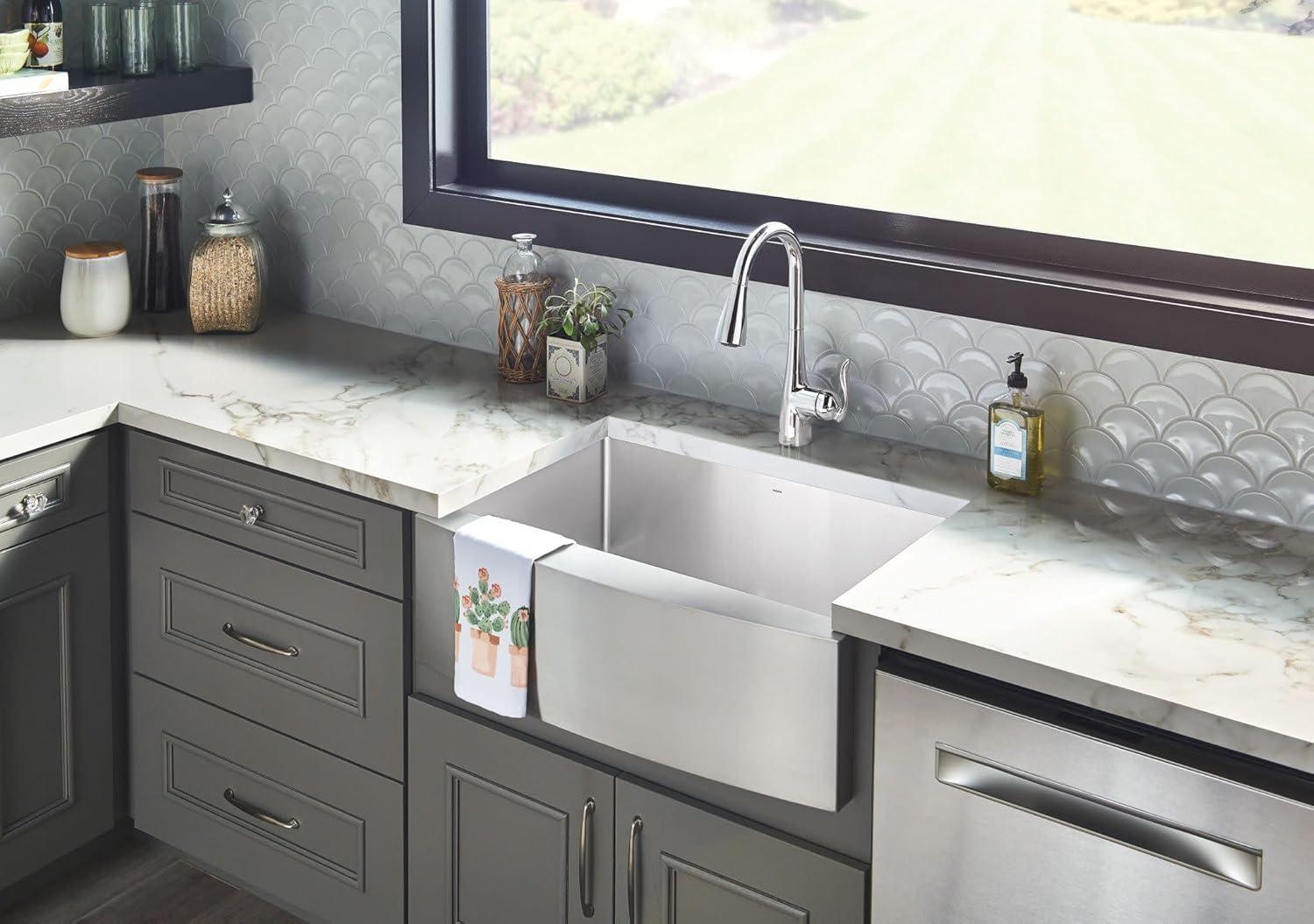 image:imageMoen Arbor Spot Resist Stainless Motionsense TwoSensor Touchless Kitchen Faucet Featuring Power Clean OneHandle Kitchen Sink Faucets with Pull Down Spray Head 7594ESRSChrome