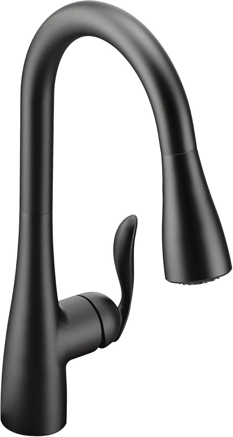 image:imageMoen Arbor Spot Resist Stainless Motionsense TwoSensor Touchless Kitchen Faucet Featuring Power Clean OneHandle Kitchen Sink Faucets with Pull Down Spray Head 7594ESRSMatte Black