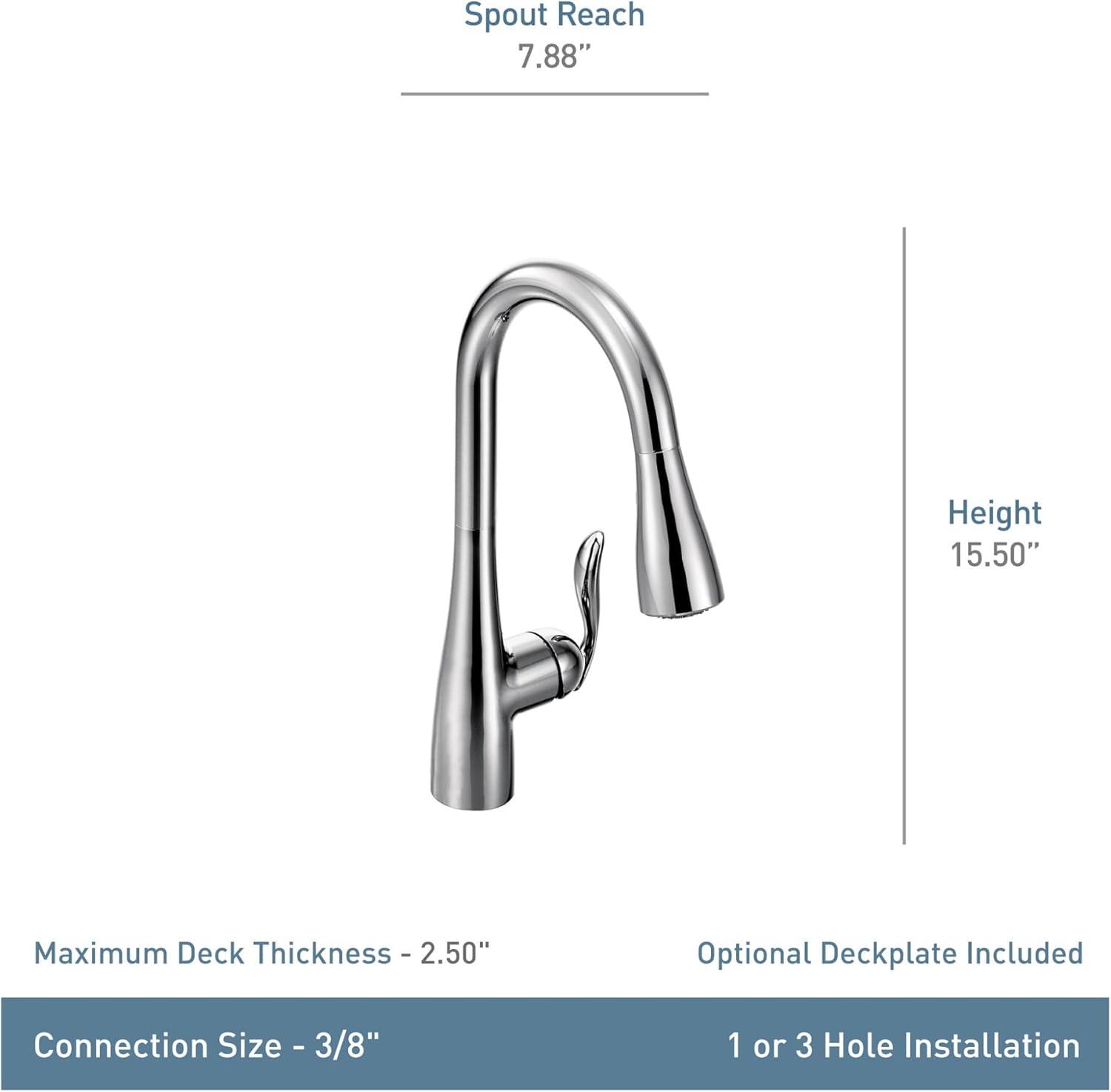image:imageMoen Arbor Spot Resist Stainless Motionsense TwoSensor Touchless Kitchen Faucet Featuring Power Clean OneHandle Kitchen Sink Faucets with Pull Down Spray Head 7594ESRSMatte Black