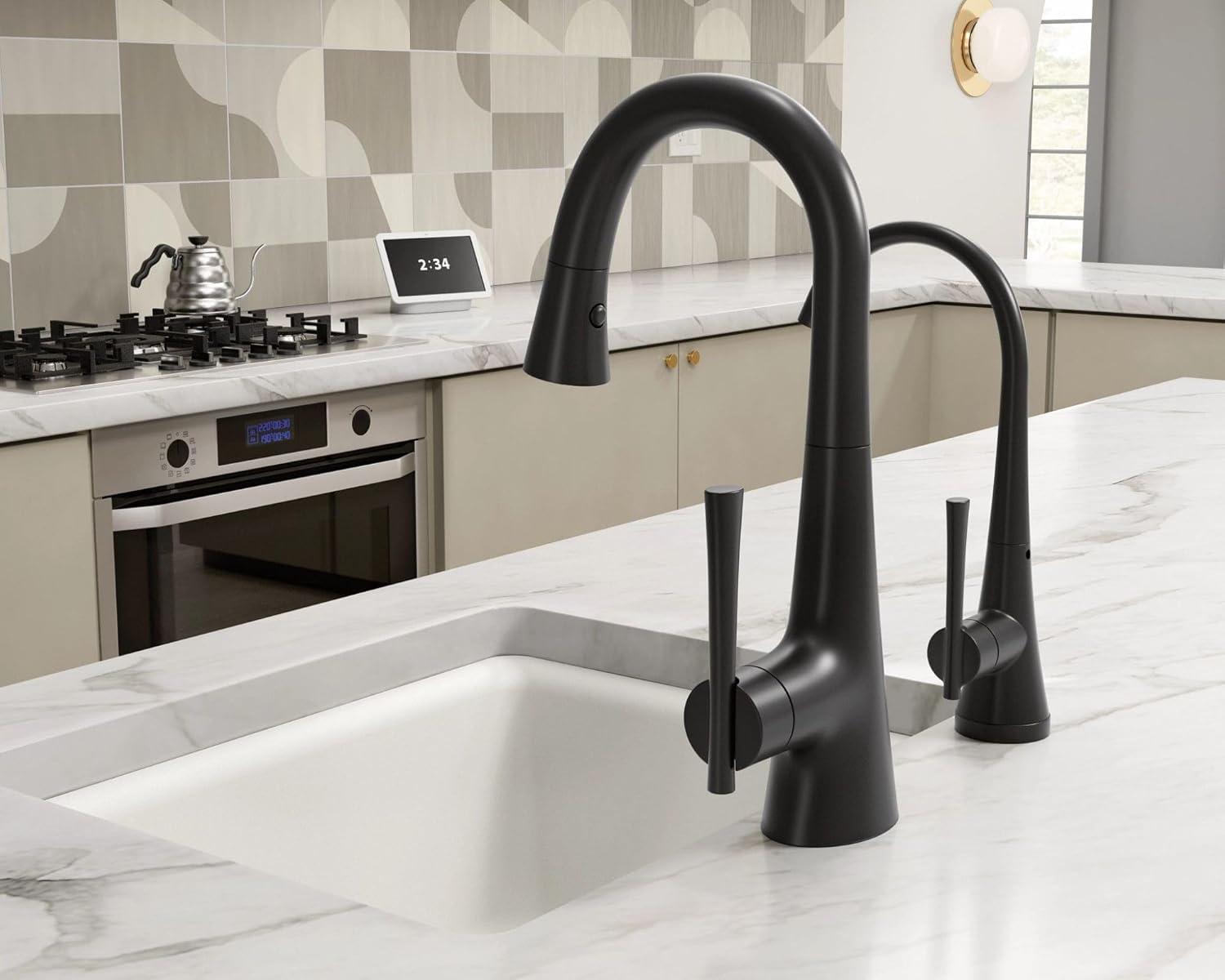 image:imageMoen Chrome Kurv OneHandle High Arc Single Mount Cold Water Beverage Faucet with Optional Filtration System S5560Matte Black
