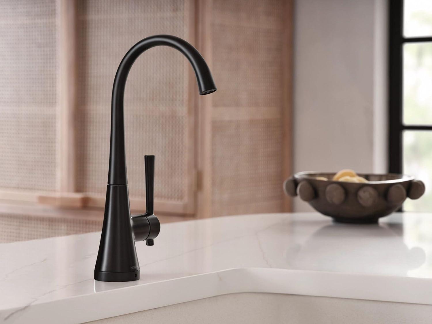 image:imageMoen Chrome Kurv OneHandle High Arc Single Mount Cold Water Beverage Faucet with Optional Filtration System S5560Matte Black