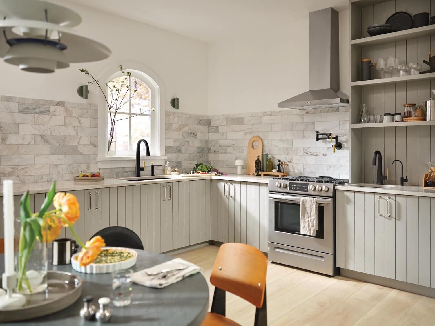 image:imageMoen S5530BL Sip Modern Cold Water Kitchen Beverage Faucet Optional Water Filtration System Available Sold Separately Matte Black