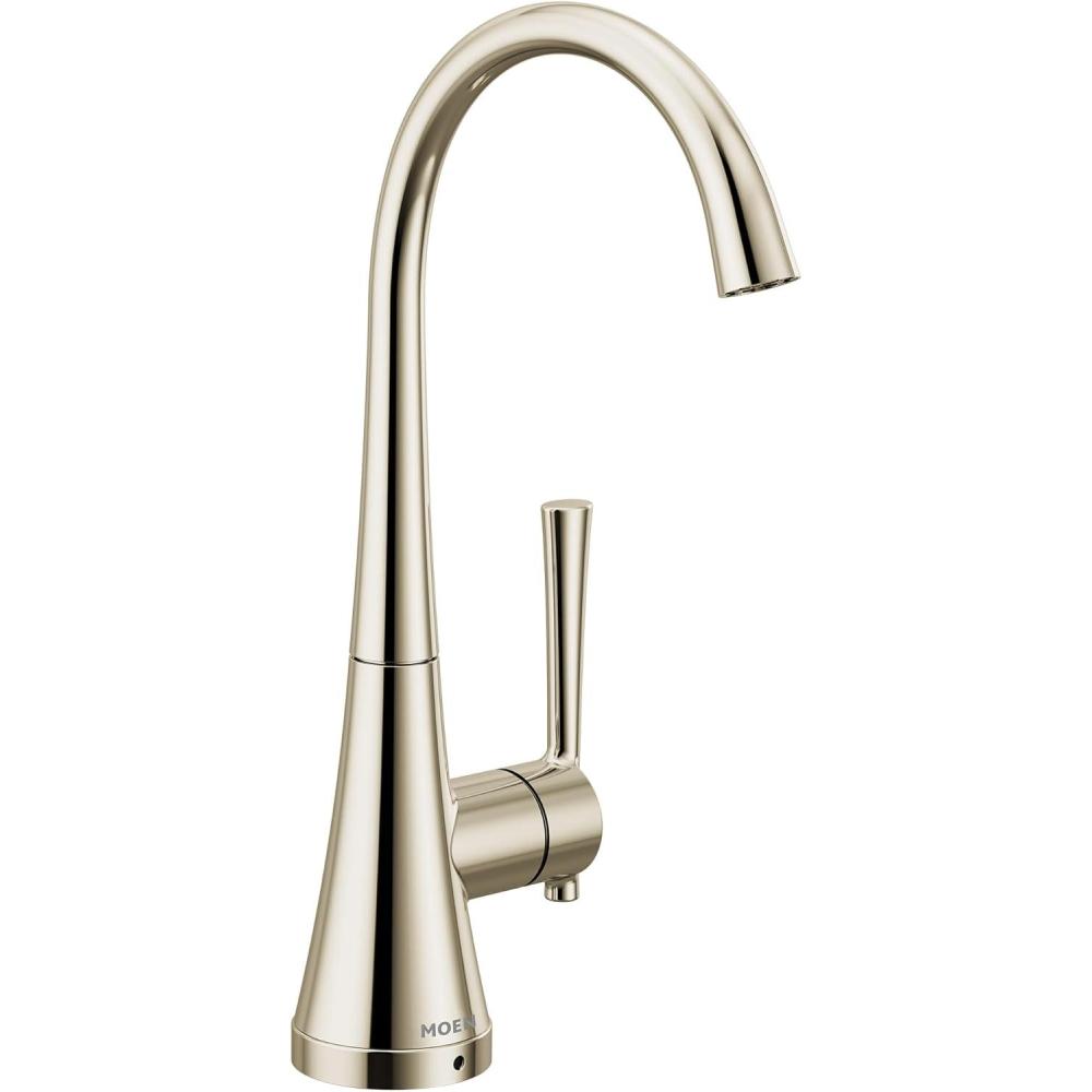 image:imageMoen Chrome Kurv OneHandle High Arc Single Mount Cold Water Beverage Faucet with Optional Filtration System S5560Polished Nickel