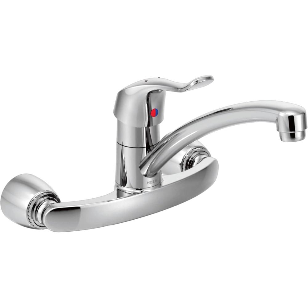 image:imageMoen Commercial MDURA Chrome OneHandle Wall Mount Kitchen Faucet 8713