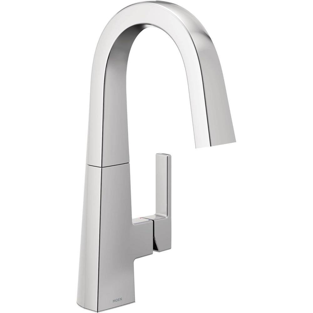 image:imageMoen Nio Spot Resist Stainless OneHandle Bar Faucet Includes Secondary Finish Handle Option S55005SRSChrome