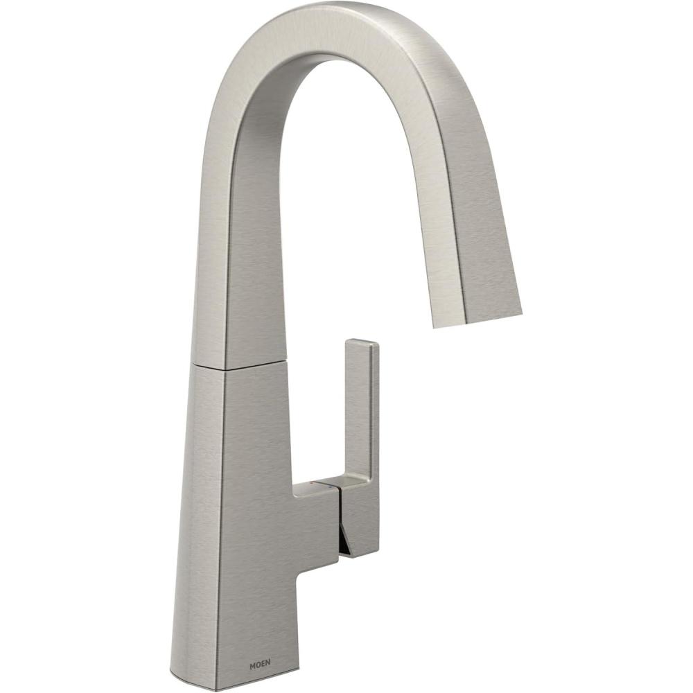 image:imageMoen Nio Spot Resist Stainless OneHandle Bar Faucet Includes Secondary Finish Handle Option S55005SRSSpot Resist Stainless