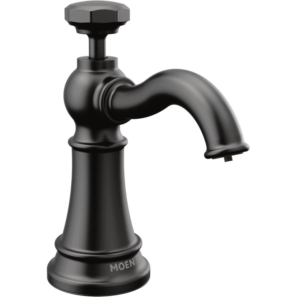 image:imageMoen S3955C Paterson Deck Mounted Kitchen Soap Dispenser with Above the Sink Refillable Bottle ChromeMatte Black