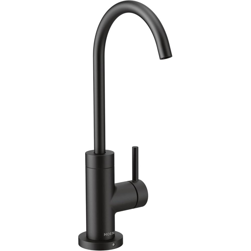 image:imageMoen S5530BL Sip Modern Cold Water Kitchen Beverage Faucet Optional Water Filtration System Available Sold Separately Matte Black