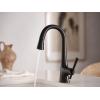 Moen 6126BL Kurv Collection One-Handle Pulldown Bar Faucet with Power Clean Featuring Reflex, Matte Black(Matte Black)
