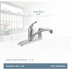 Moen Chateau Chrome One-Handle Low-Arc Kitchen Faucet with Side Sprayer in Deck Plate for 3-Hole Setup, 7434(0.375)