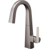 Moen Nio Spot Resist Stainless One-Handle Bar Faucet, Includes Secondary Finish Handle Option, S55005SRS(Black Stainless)