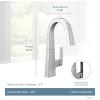 Moen Nio Spot Resist Stainless One-Handle Bar Faucet, Includes Secondary Finish Handle Option, S55005SRS(Chrome)