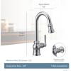 Moen S52003BL Paterson One-Handle Pulldown Bar Faucet with Power Clean, Includes Interchangeable Handle, Matte Black(Matte Black)