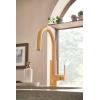 Moen S62308BG STo One-Handle High Arc Pulldown Modern Bar Faucet with Power Clean, Brushed Gold(Brushed Gold)