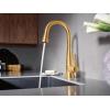 Moen Sleek Brushed Gold One-Handle High Arc Pulldown Modern Bar Faucet, 7664BG