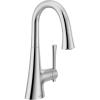 Moen 6126BL Kurv Collection One-Handle Pulldown Bar Faucet with Power Clean Featuring Reflex, Matte Black(Chrome)