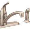 Moen 7430SRS Chateau One-Handle Low-Arc Kitchen Faucet with Side Sprayer, Spot Resist Stainless
