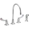 Moen 8244 Commercial M-Dura Kitchen Faucet with Side Spray with 4-Inch handles 2.2 gpm, Chrome