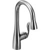 Moen Arbor Spot Resist Stainless One-Handle Pulldown Bar Faucet Featuring Reflex, Single Hole Kitchen Sink Faucet, 5995SRS(Chrome)