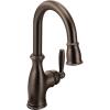 Moen Brantford Oil Rubbed Bronze Traditional One-Handle High-Arc Pulldown Bar Faucet with Reflex Docking System and Power Clean, 5985ORB(Oil Rubbed Bronze)