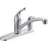 Moen Chateau Chrome One-Handle Low-Arc Kitchen Faucet with Side Sprayer in Deck Plate for 3-Hole Setup, 7434(0.375)