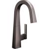 Moen Nio Spot Resist Stainless One-Handle Bar Faucet, Includes Secondary Finish Handle Option, S55005SRS(Black Stainless)