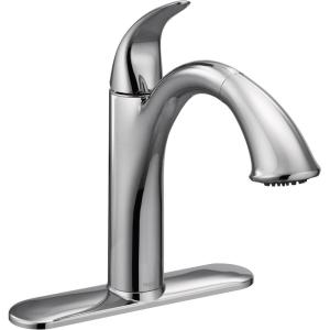 Moen 67545C Camerist One-Handle Low Arc Pullout Kitchen Faucet, Chrome