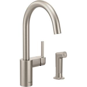 Moen 7165 Align One-Handle High-Arc Modern Kitchen Faucet with Side Spray, Chrome(Spot Resist Stainless)