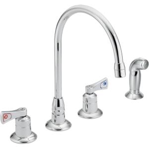 Moen 8242 Commercial M-Dura Kitchen Faucet with Side Spray with 2.5-Inch handles 2.2 gpm
