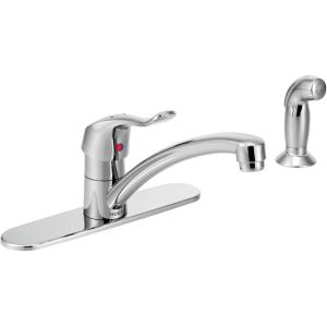 Moen 8707 Commercial M-DURA One-Handle Kitchen Faucet with Side Spray, 1.5 GPM, Chrome