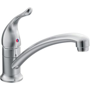 Moen Chateau Chrome One-Handle Single Hole Low Arc Standard Kitchen Faucet, 7423(0.5)