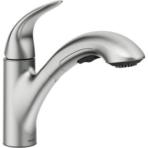 Moen Medina Spot Resist Stainless One-Handle Pull Out Kitchen Faucet, Kitchen Sink Faucets with Pullout Sprayer Featuring Power Boost for a Faster Clean, 87039SRS