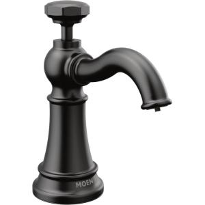 Moen S3955C Paterson Deck Mounted Kitchen Soap Dispenser with Above the Sink Refillable Bottle, Chrome(Matte Black)