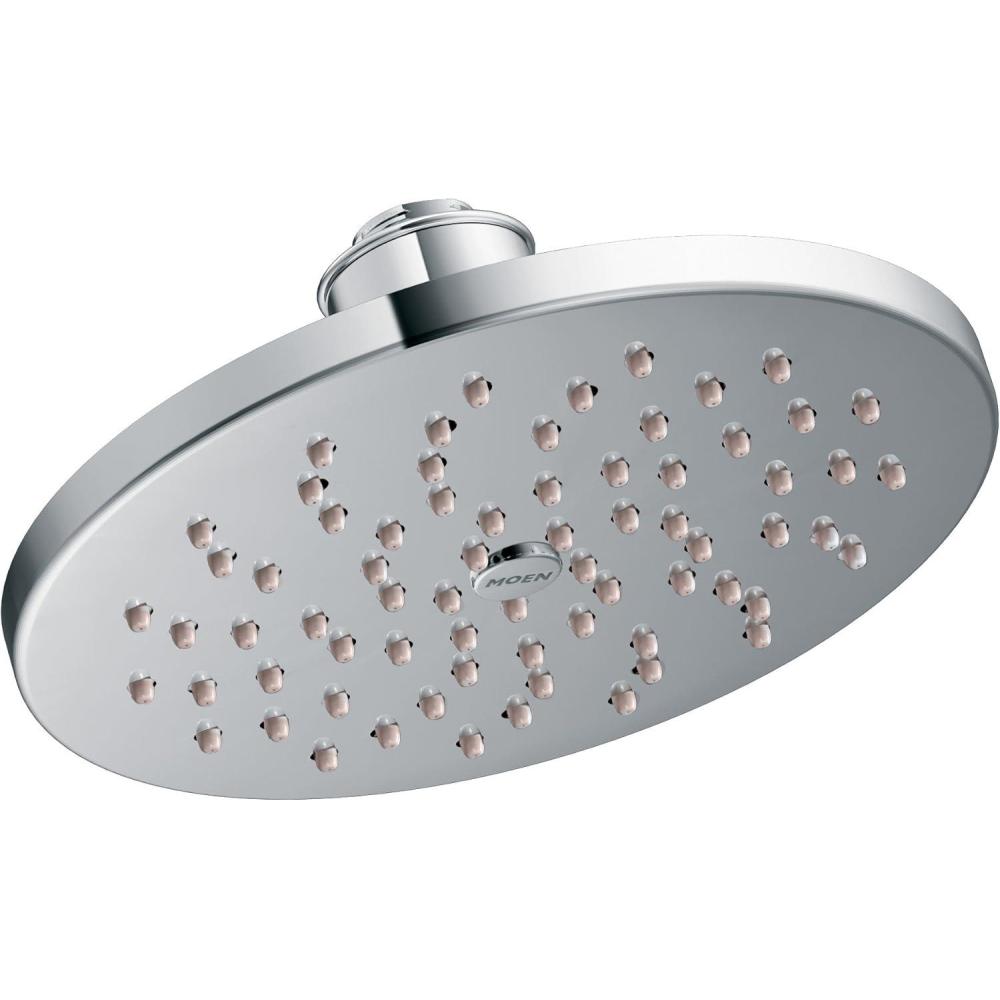 image:imageMoen S6360EP 8 EcoPerformance SingleFunction Rainshower Showerhead with Immersion Technology ChromeChrome