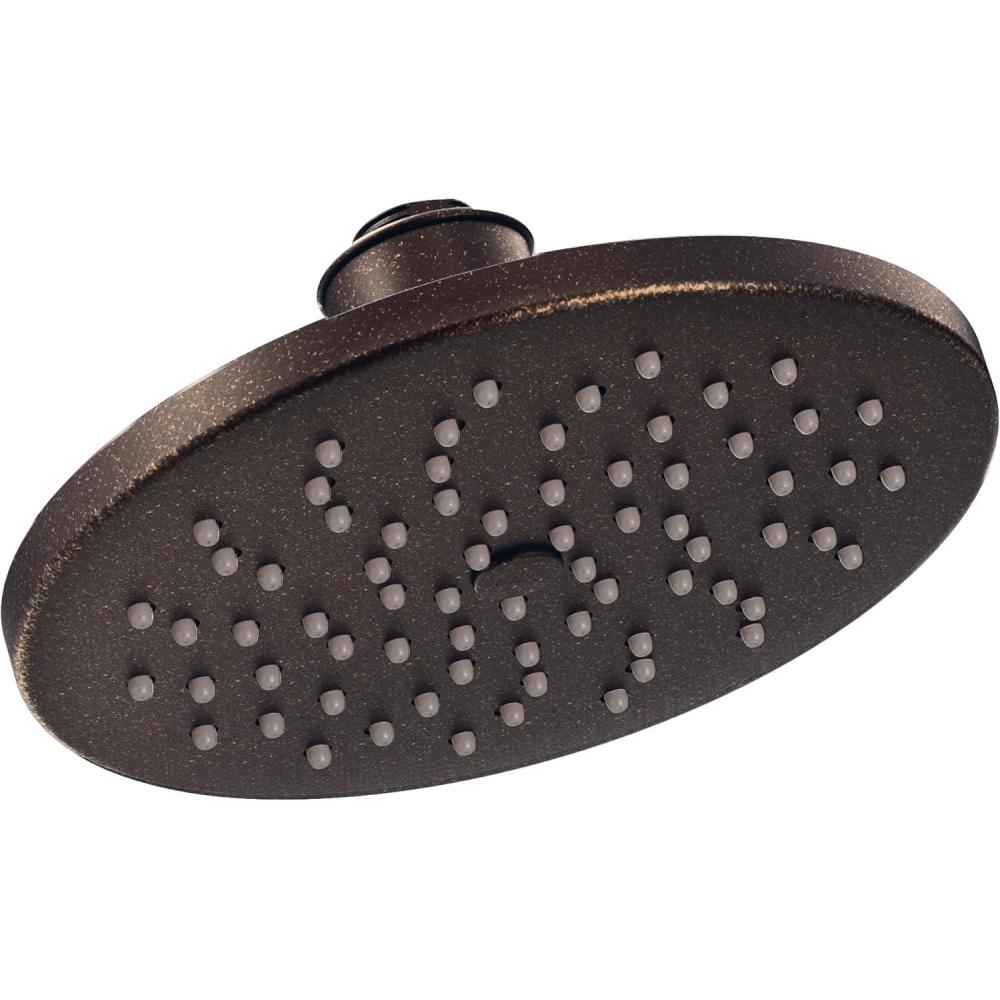 image:imageMoen S6360EP 8 EcoPerformance SingleFunction Rainshower Showerhead with Immersion Technology ChromeOil Rubbed Bronze