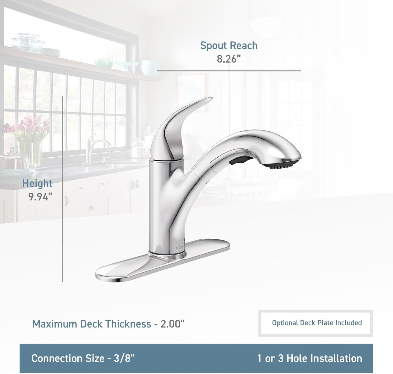 image:imageMoen 87039 OneHandle Pullout Kitchen Faucet Chrome