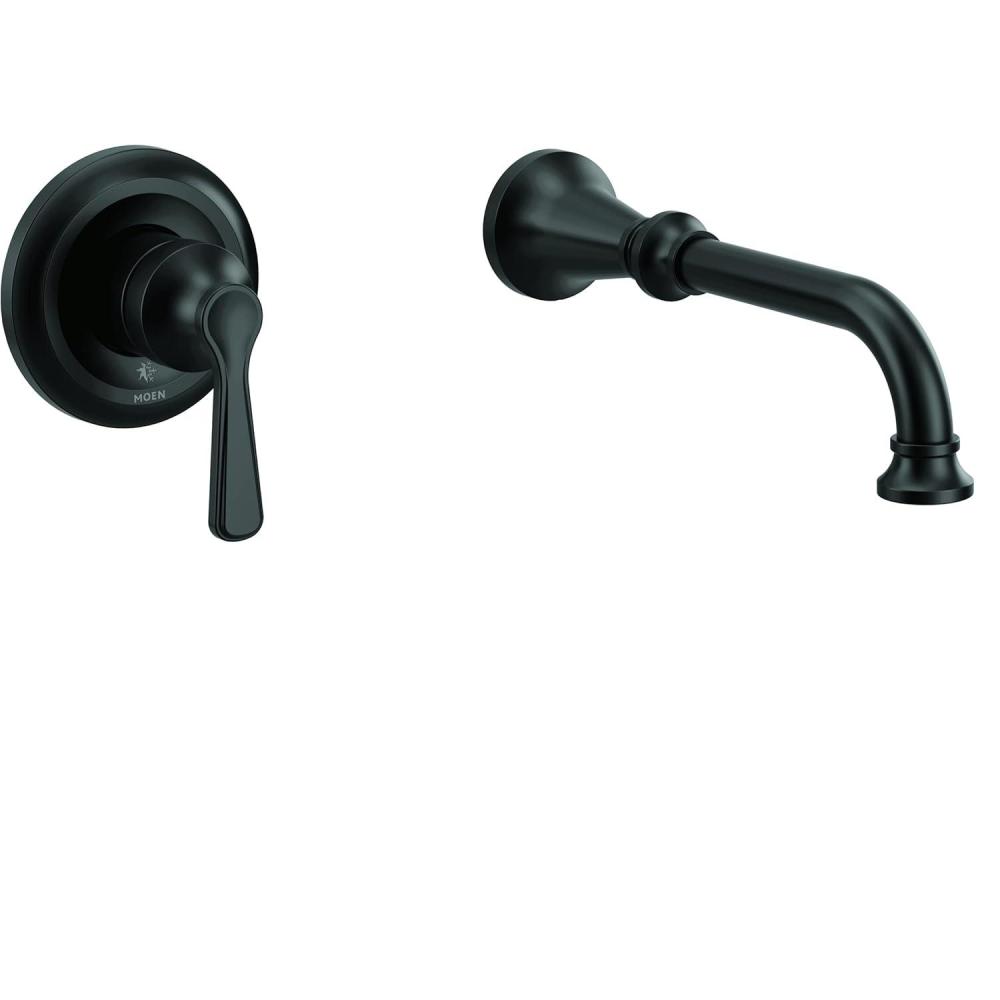 image:imageColinet Matte Black Single Handle Wall Mount Tub Filler High Flow Tub Faucet with 10 Spout Reach WTS44501BL