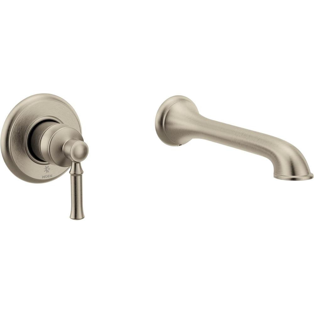 image:imageDartmoor Brushed Nickel Single Handle Wall Mount Tub Filler High Flow Tub Faucet with 10 Spout Reach WT681BN