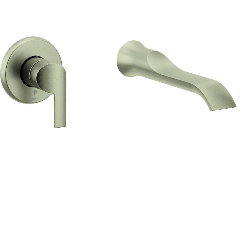 image:imageDoux Brushed Nickel Single Handle Wall Mount Tub Filler High Flow Tub Faucet with 10 Spout Reach WTS981BN