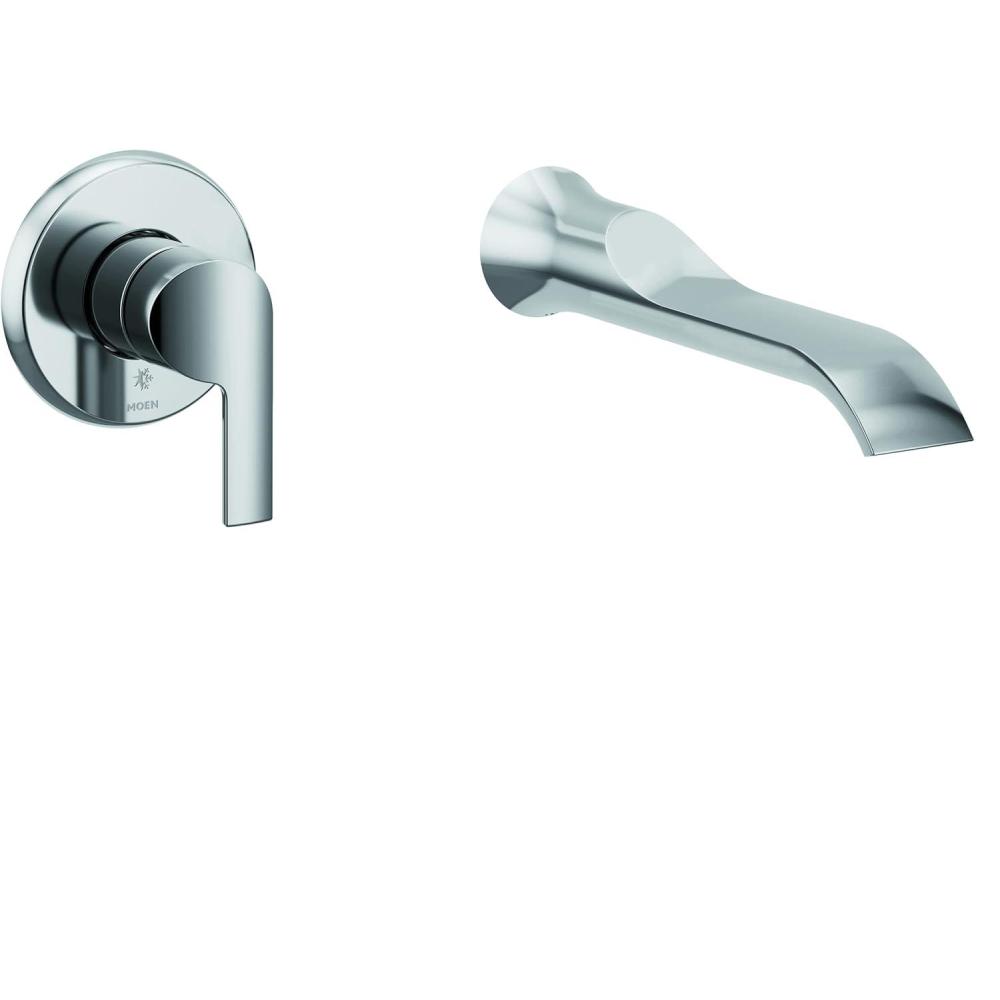 image:imageDoux Chrome Single Handle Wall Mount Tub Filler High Flow Tub Faucet with 10 Spout Reach WTS981