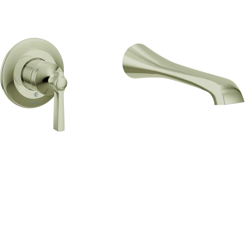 image:imageFlara Polished Nickel Single Handle Wall Mount Tub Filler High Flow Tub Faucet with 10 Spout Reach WTS921NL