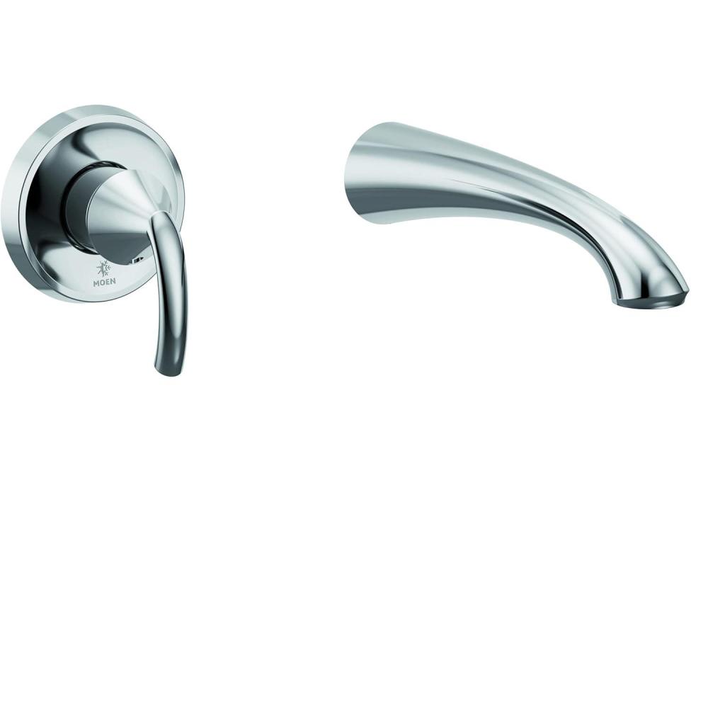 image:imageGlyde Chrome Single Handle Wall Mount Tub Filler High Flow Tub Faucet with 10 Spout Reach WT371