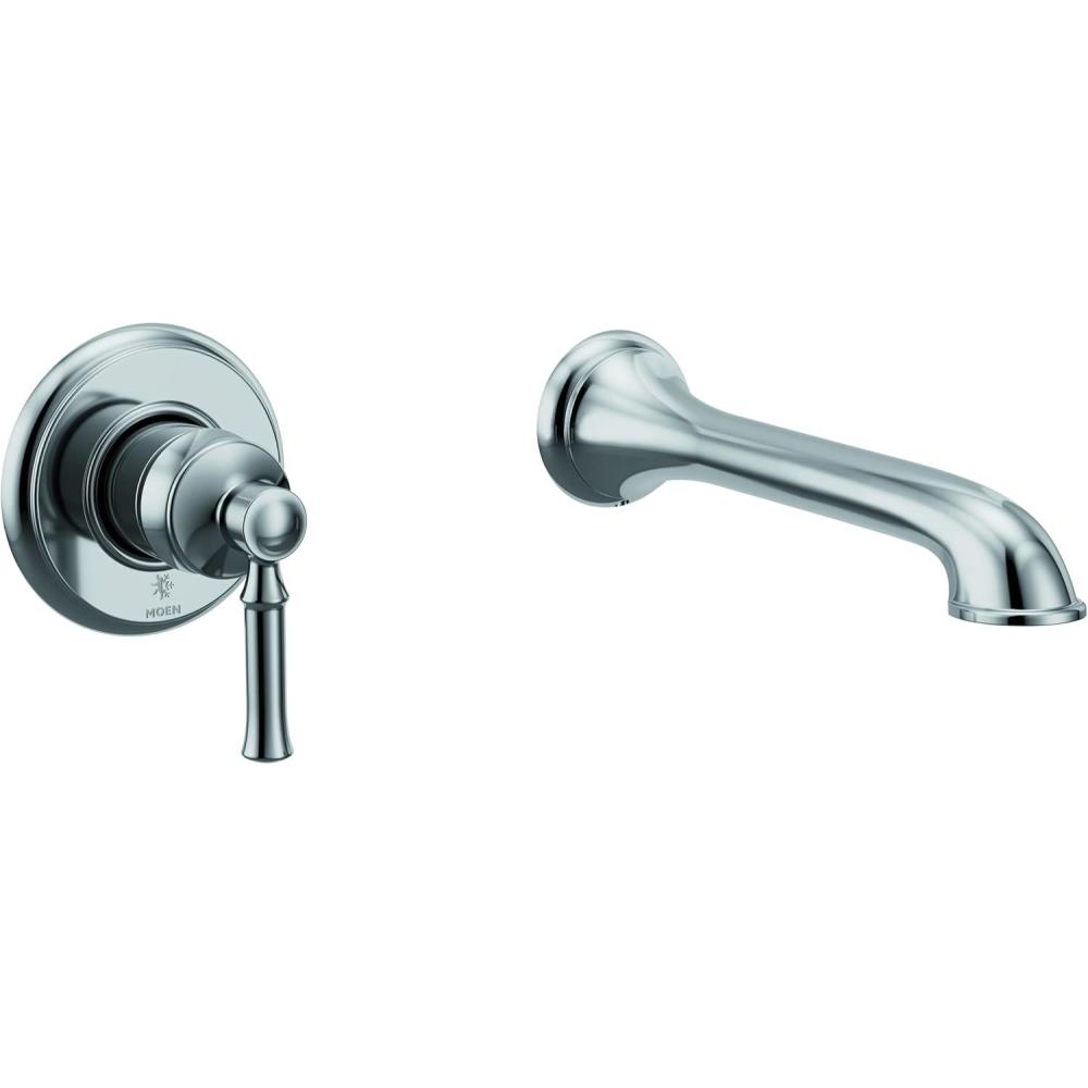 image:imageMoen Dartmoor Chrome Single Handle Wall Mount Tub Filler High Flow Tub Faucet with 10 Spout Reach WT681