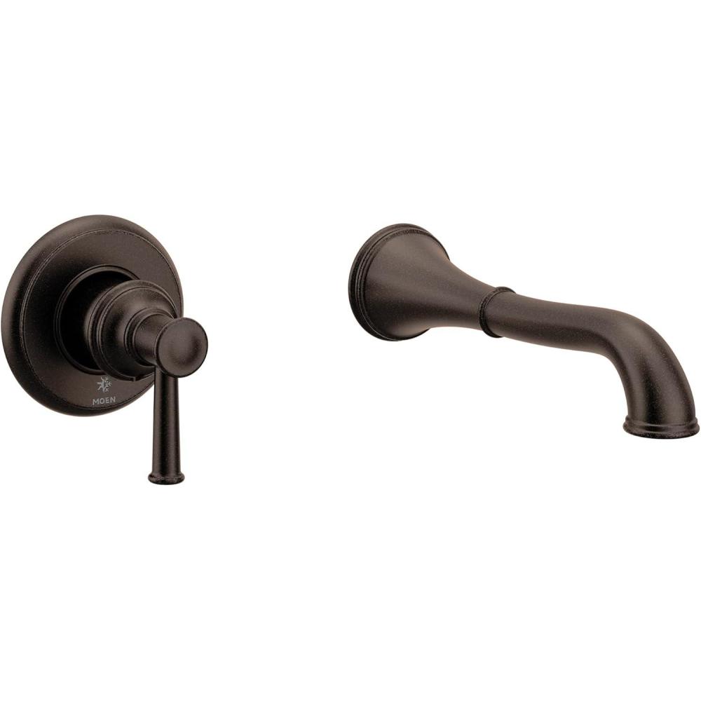 image:imageMoen Dartmoor Oil Rubbed Bronze Single Handle Wall Mount Tub Filler High Flow Tub Faucet with 10 Spout Reach WT681ORBBrushed Nickel