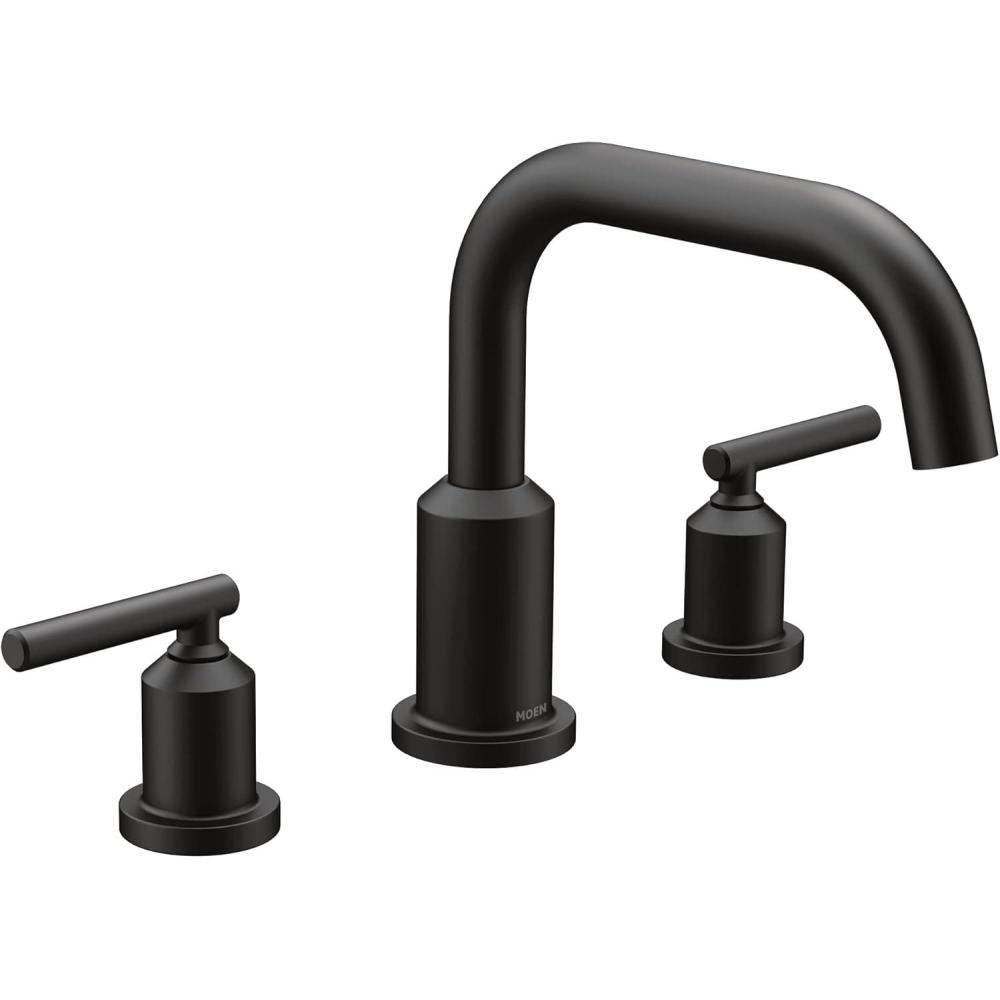 image:imageMoen Gibson Chrome TwoHandle Deck Mounted Modern Roman Tub Faucet Valve Required T961Matte Black