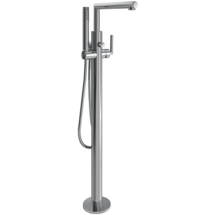 image:imageMoen S93005 Arris OneHandle Modern Freestanding Floor Mount Tub Filler with Handshower ChromeChrome