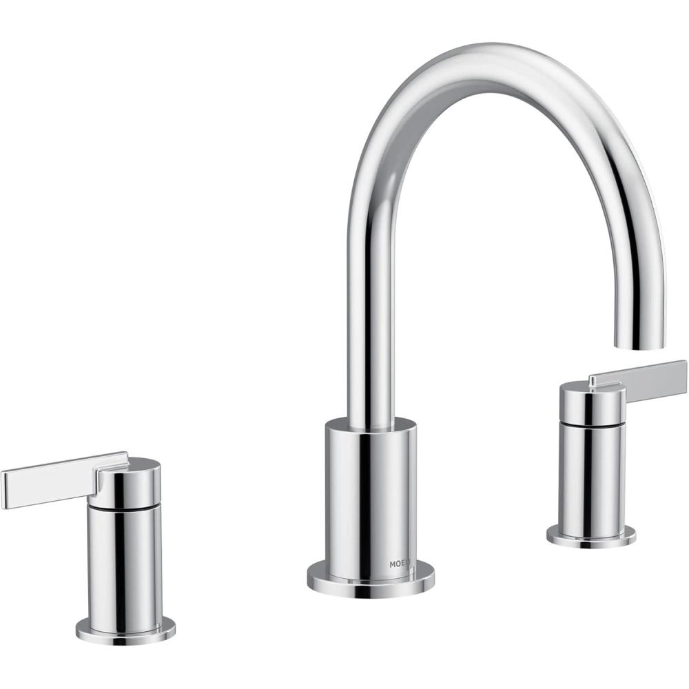 image:imageMoen T6223BL Cia 2Handle HighArc Deck Mount Roman Tub Faucet Trim Kit Valve Required Matte BlackChrome